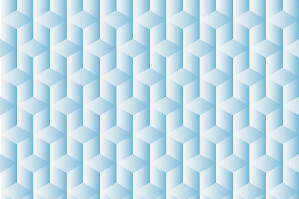 Geometric background vector in blue cube patterns