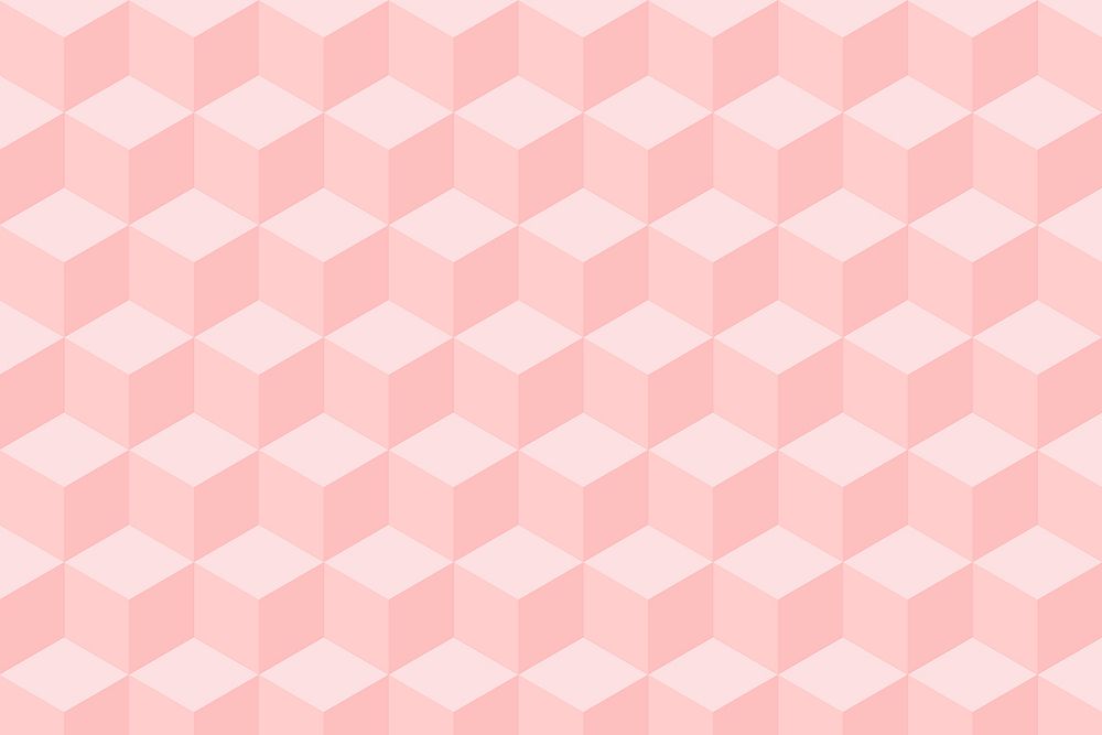 Geometric background in pink cube patterns