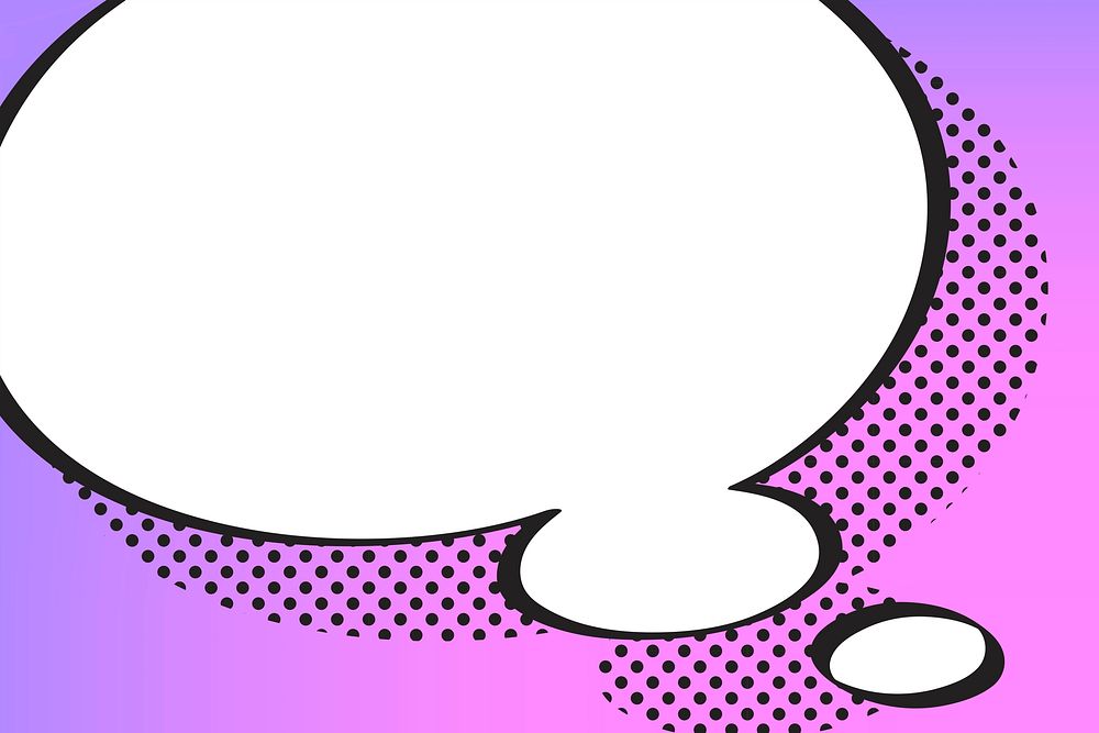 PSD background comic thought bubble, cartoon pop art style