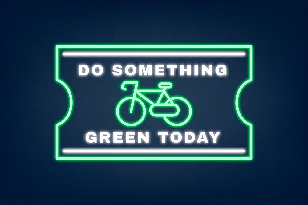 Glowing neon sign psd illustration with do something green today text