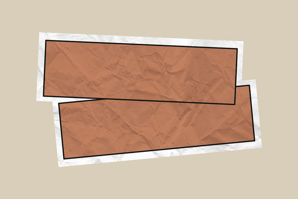 Badge sticker psd brown label illustration in wrinkled paper texture