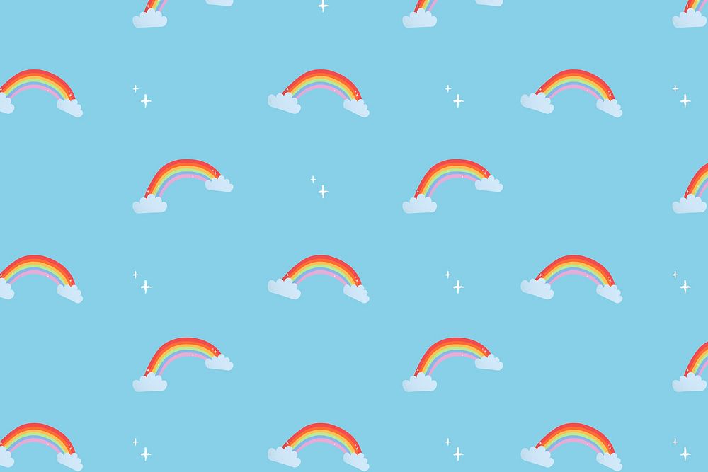 Rainbow weather pattern background wallpaper, psd illustration