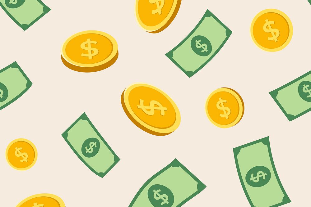 Money pattern background wallpaper, vector finance illustration