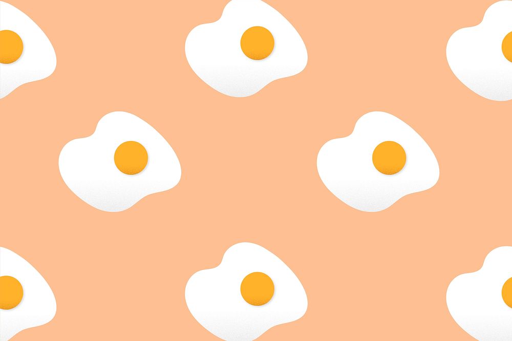 Cute food pattern background wallpaper, fried egg vector illustration