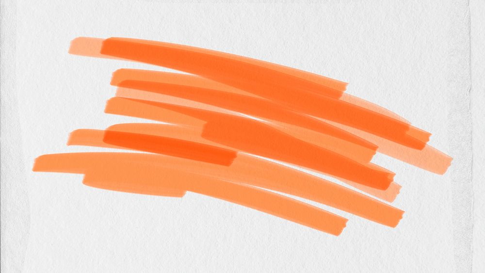 Highlighter marker stroke psd in orange tone