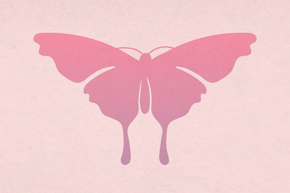 Pink butterfly background, beautiful flat design