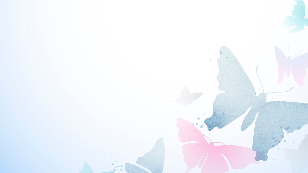 Butterfly desktop wallpaper, pink aesthetic border vector animal illustration