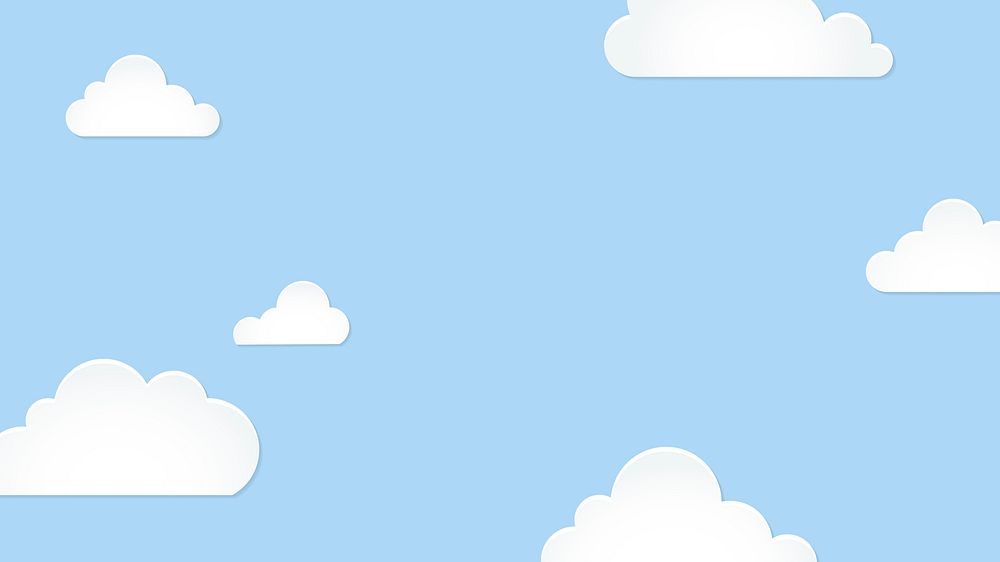Cloud desktop wallpaper, pastel paper cut HD background vector