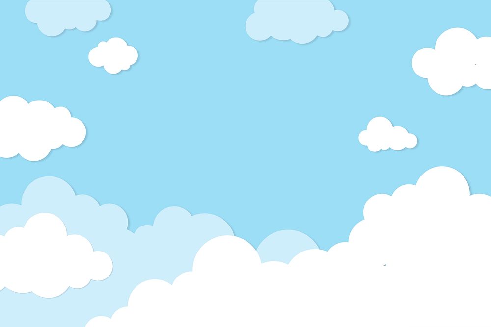 Sky background, pastel paper cut design psd