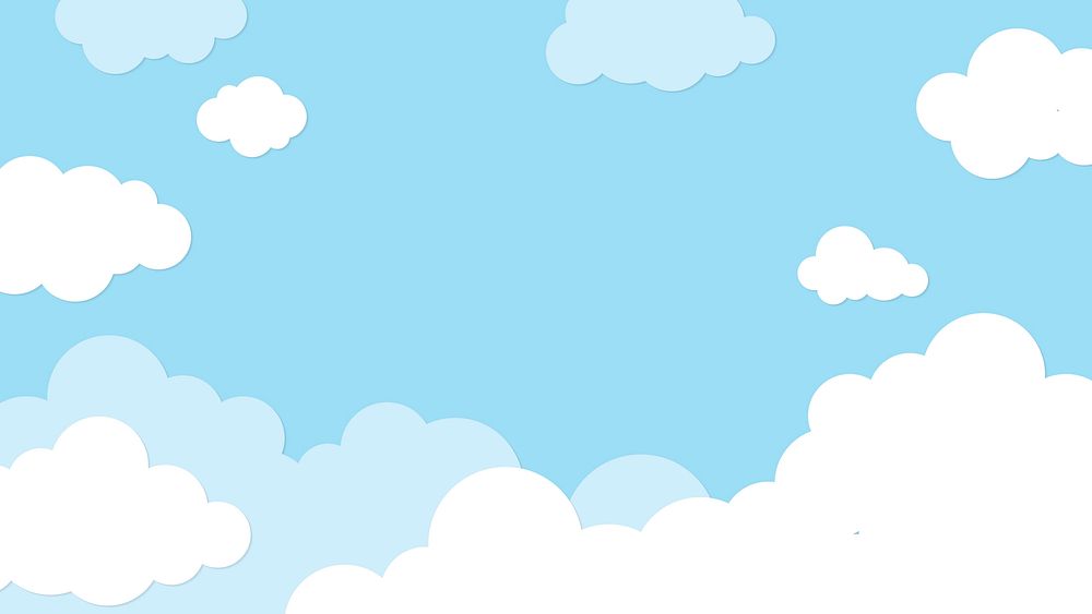 Cloud desktop wallpaper, pastel paper cut HD background vector