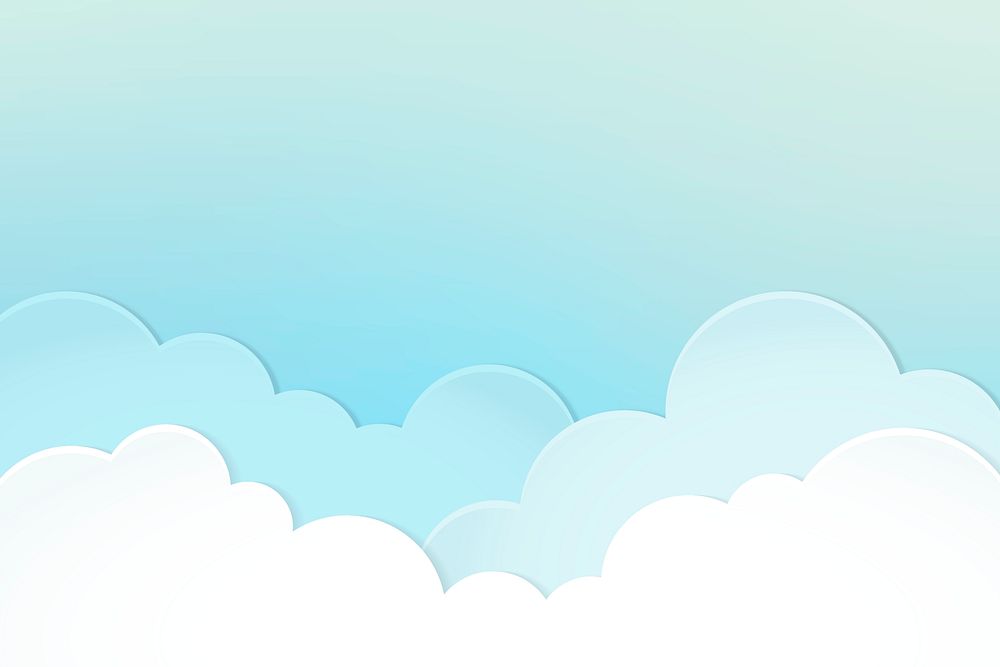 Cloud background, pastel paper cut design psd