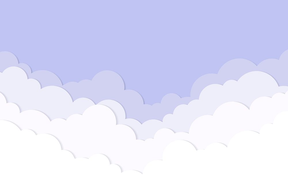 Cloud background, pastel paper cut design psd