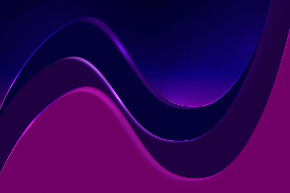 Purple desktop background, abstract wave design vector