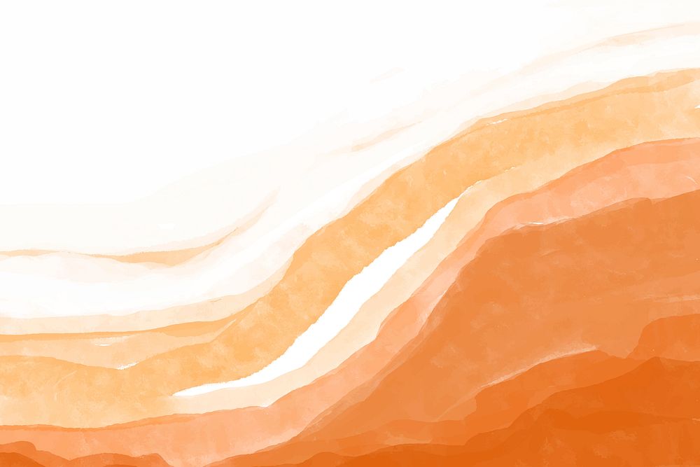 Watercolor iPhone background, desktop background orange abstract design vector