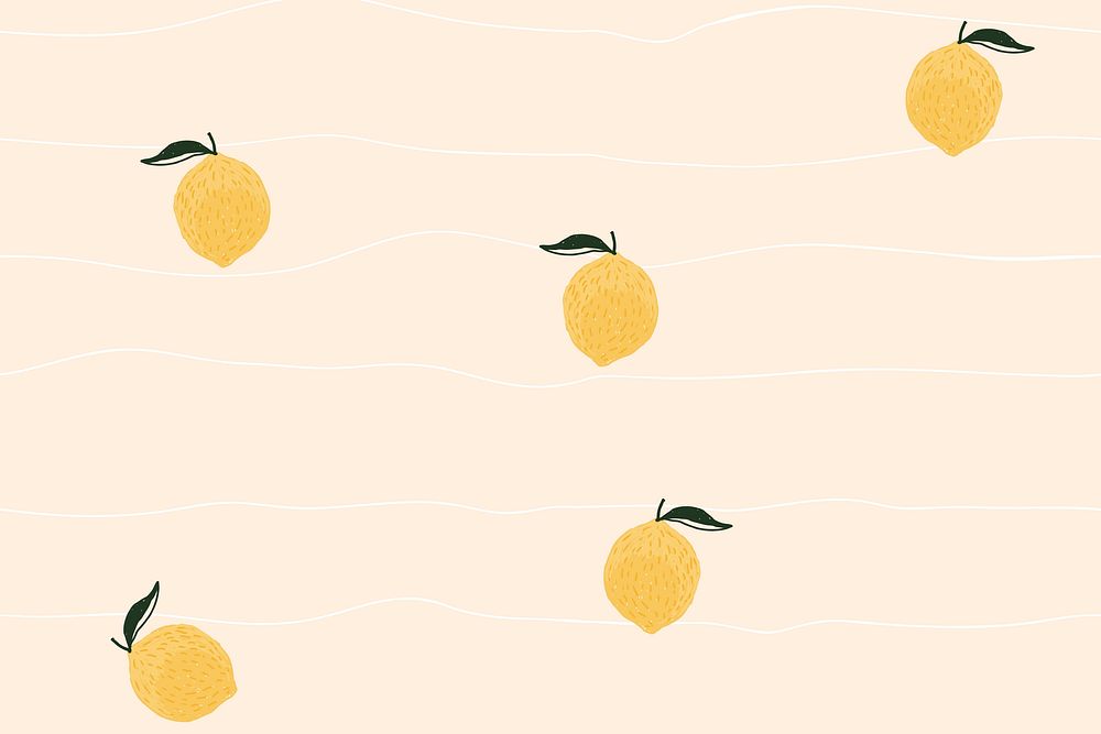Lemon background psd, cute desktop wallpaper