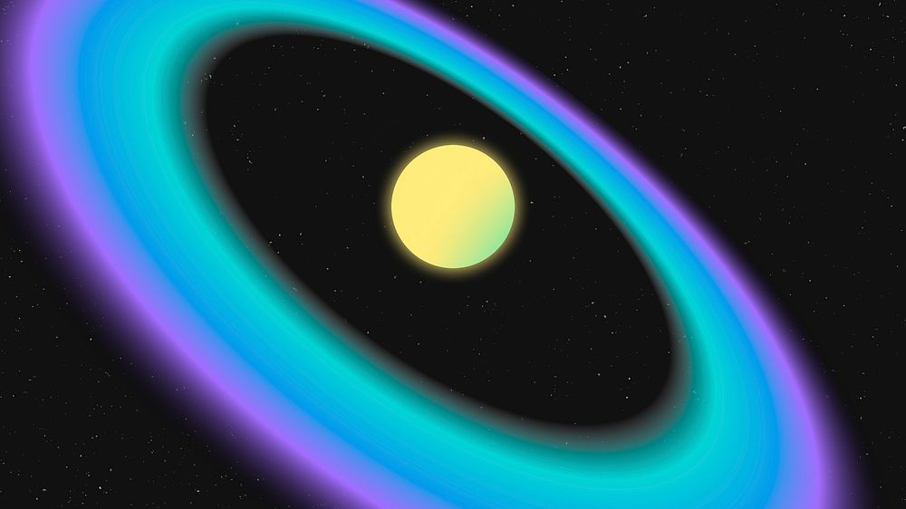 Galaxy saturn HD wallpaper, holographic background 