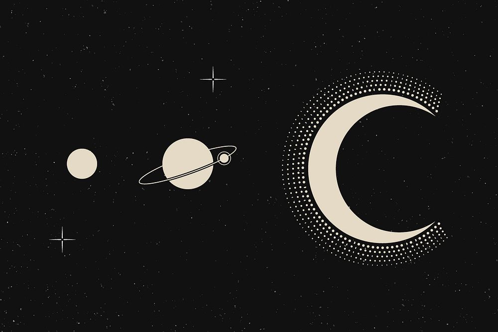 Solar system background, beige space background flat design