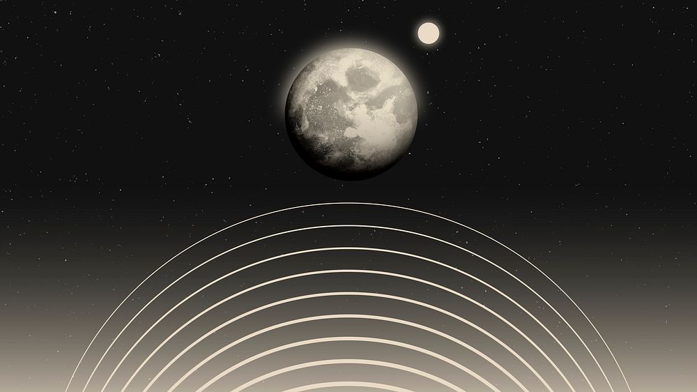Galaxy moon HD wallpaper, beautiful space illustration