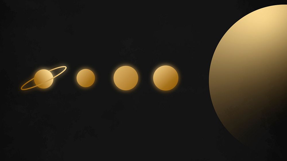 Solar system HD wallpaper, gold gradient galaxy background vector