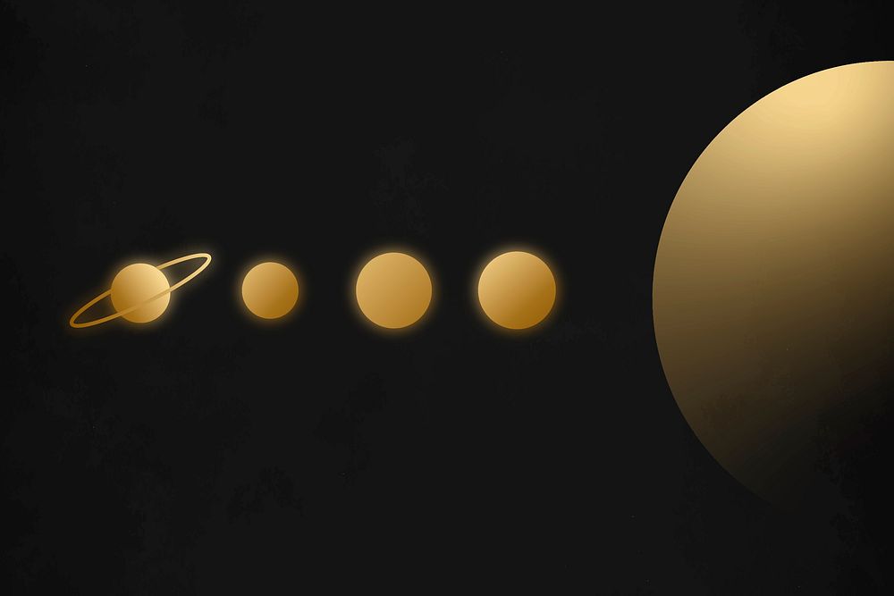 Solar system background, gold gradient galaxy background