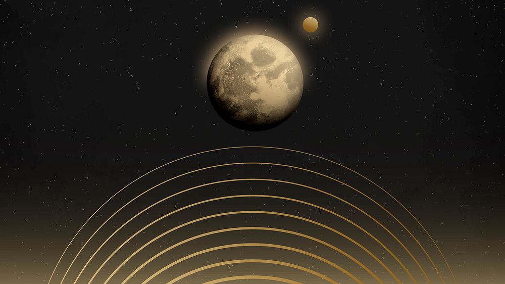 Galaxy moon HD wallpaper, beautiful space illustration vector
