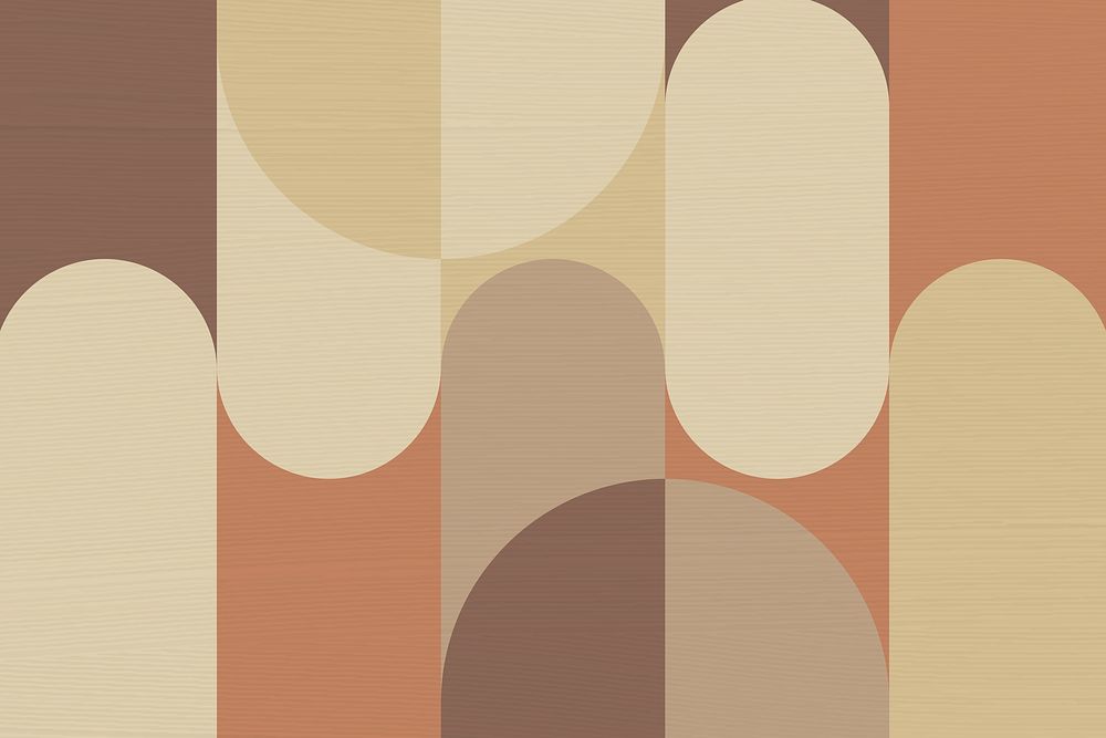Bauhaus background, brown earth tone vector wallpaper