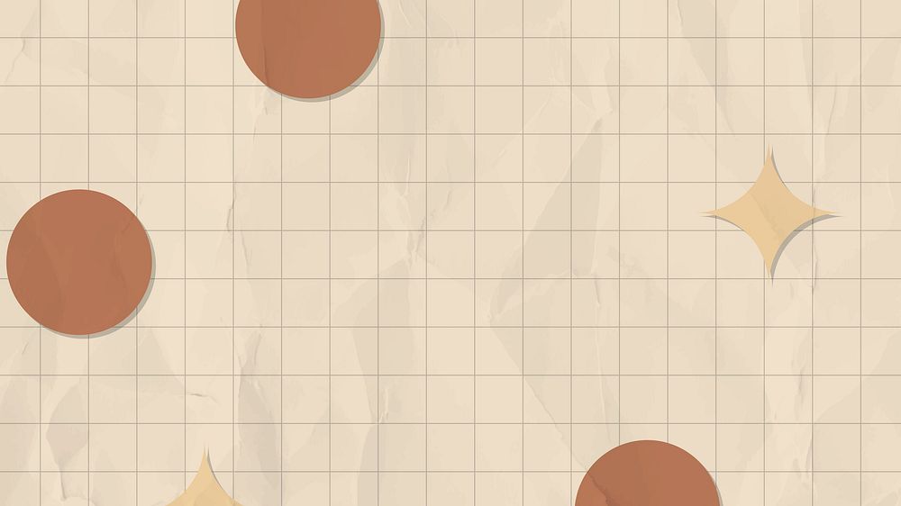 Geometric desktop wallpaper, earth tone shapes with grid psd