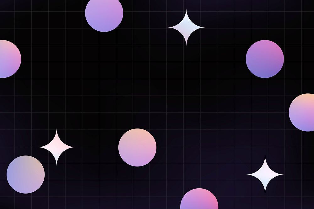 Cute background, purple holographic shapes vector