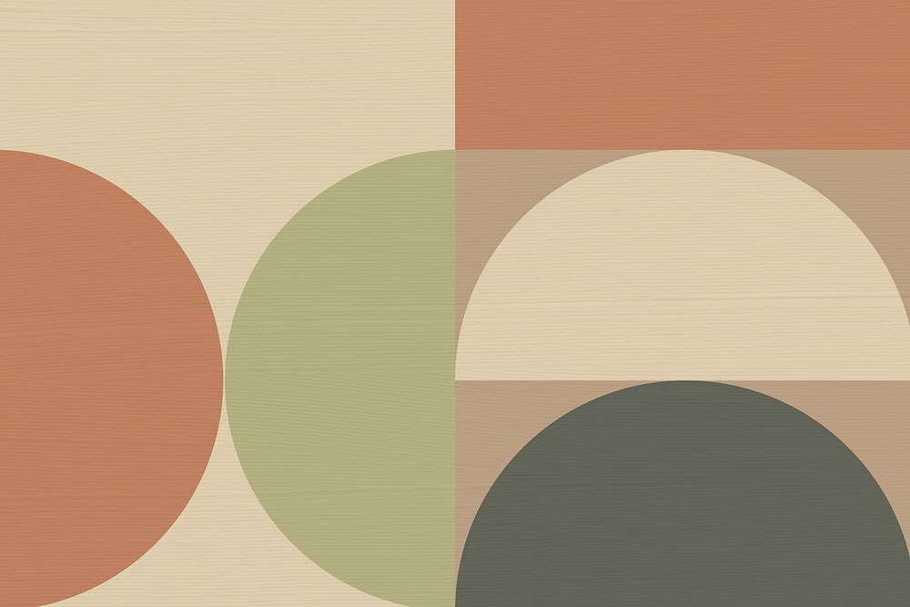 Brown background bauhaus pattern, earth tone wallpaper