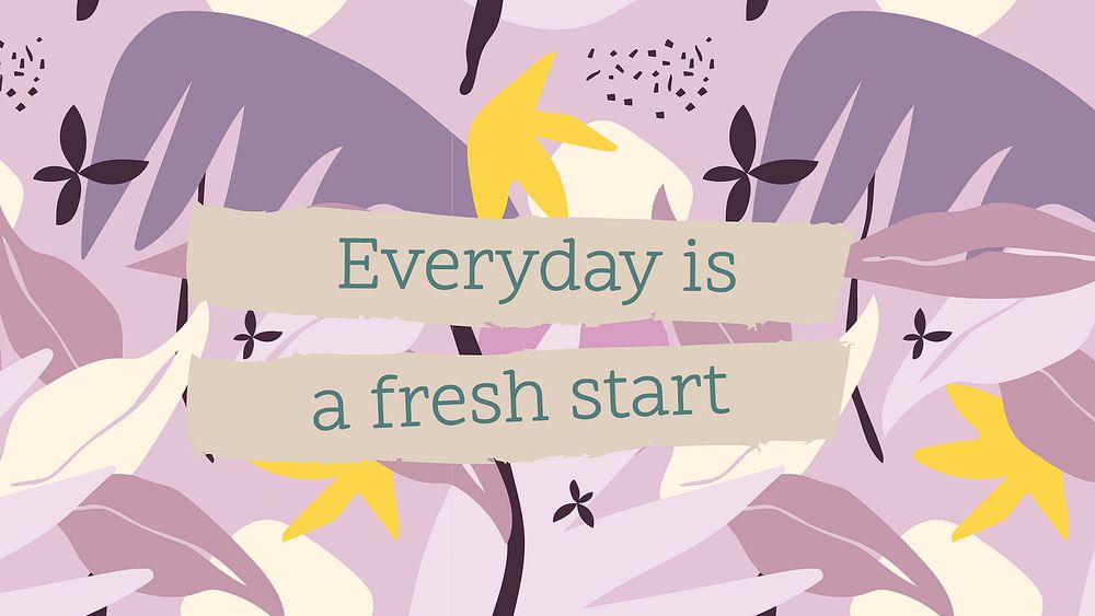 Quote blog banner template, editable inspirational message, everyday is a fresh start vector