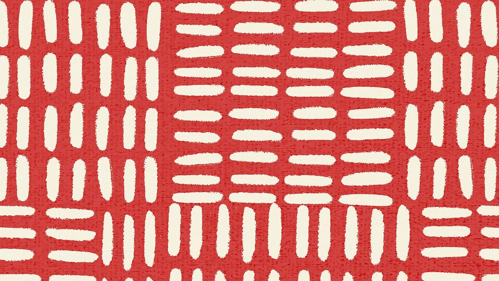 Ethnic pattern computer wallpaper, vintage background vector in red