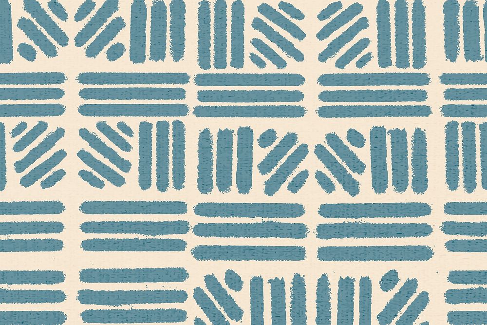 Striped pattern, textile vintage background vector in blue