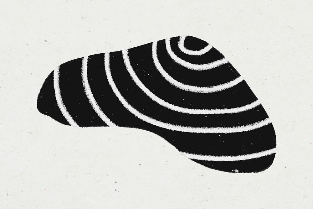 Swirl abstract shape sticker, hypnotic line pattern psd