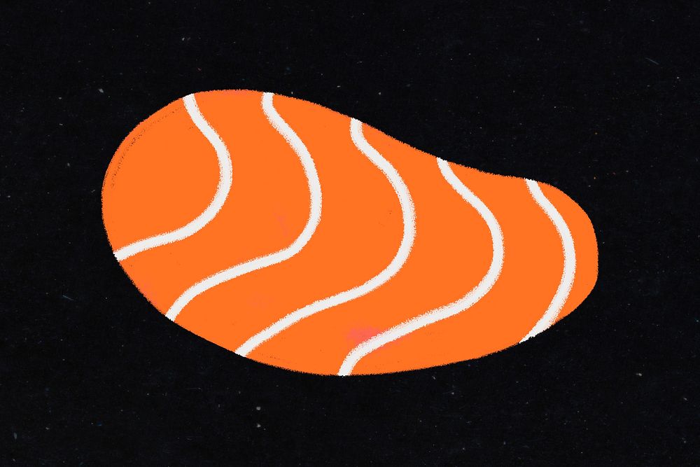 Abstract shape sticker, orange chalk texture in doodle design psd