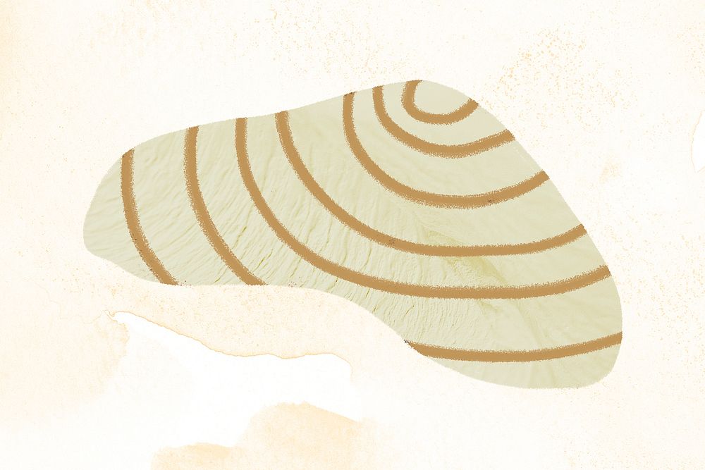 Swirl abstract shape sticker, earthy hypnotic line pattern psd