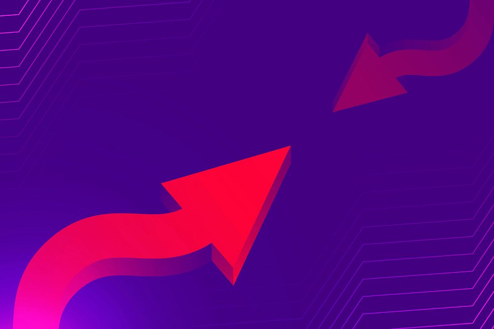 Abstract arrow background, purple gradient technology start up vector