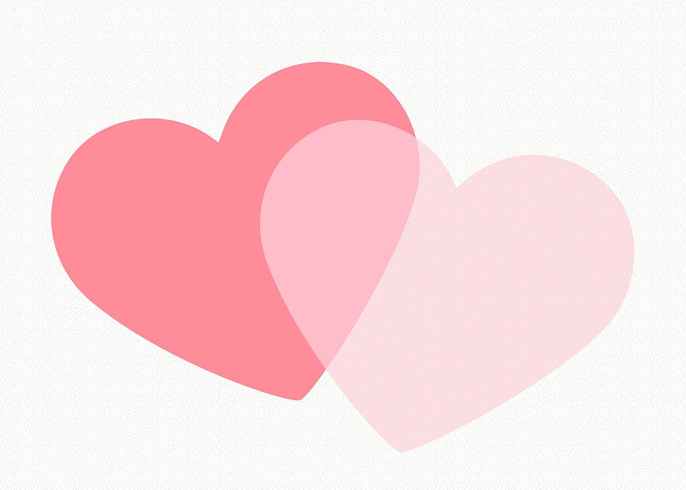 Pink heart shape collage element, cute pastel valentine’s clipart psd