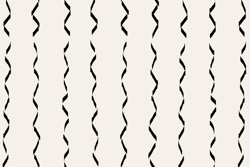 Wavy lined pattern background, black doodle vector, simple design