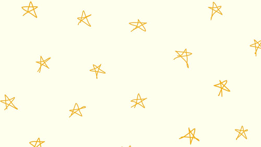 Computer wallpaper, star doodle pattern, yellow design vector