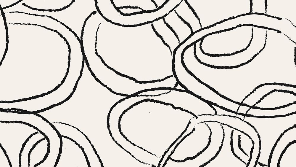 Doodle computer wallpaper, black abstract pattern design vector