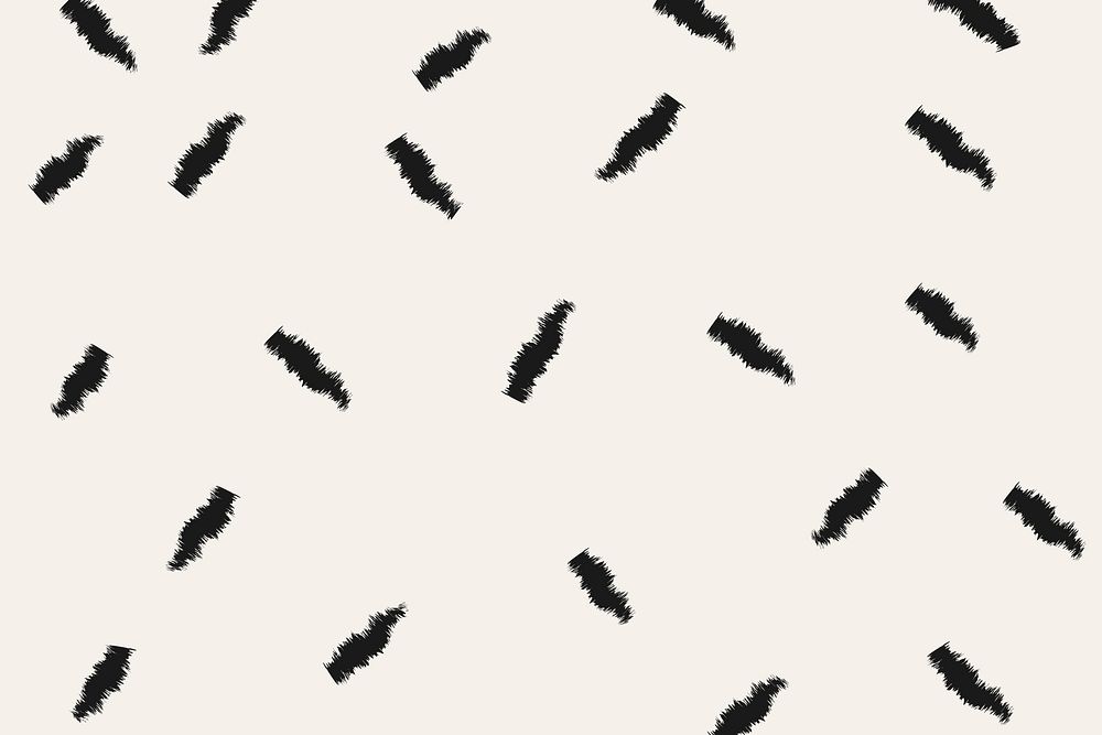Brush pattern background, black doodle vector, simple design