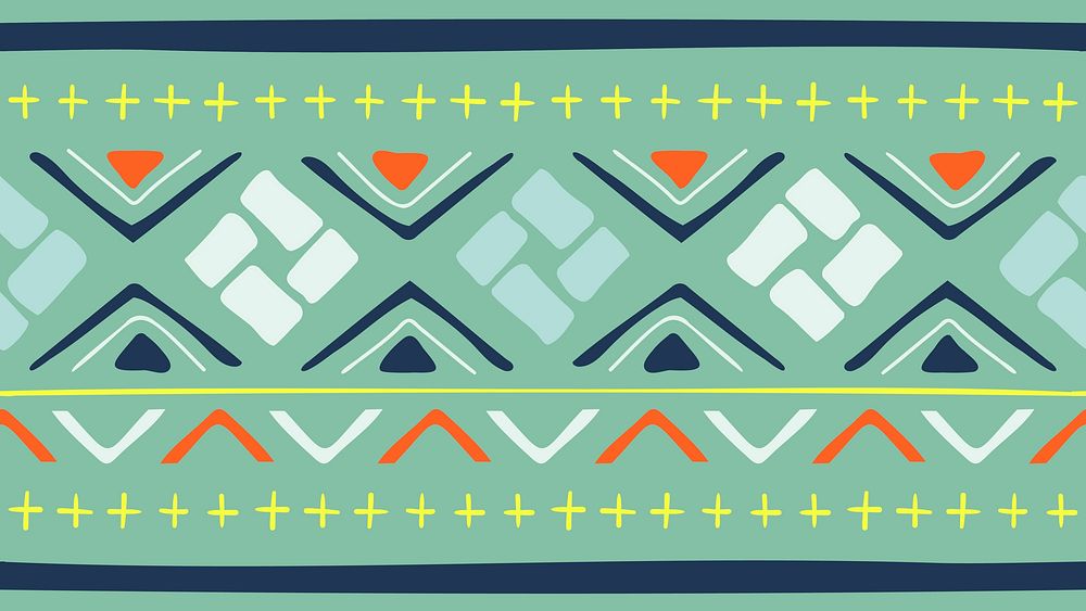 Aesthetic HD wallpaper, ethnic aztec pattern design, colorful geometric style, vector