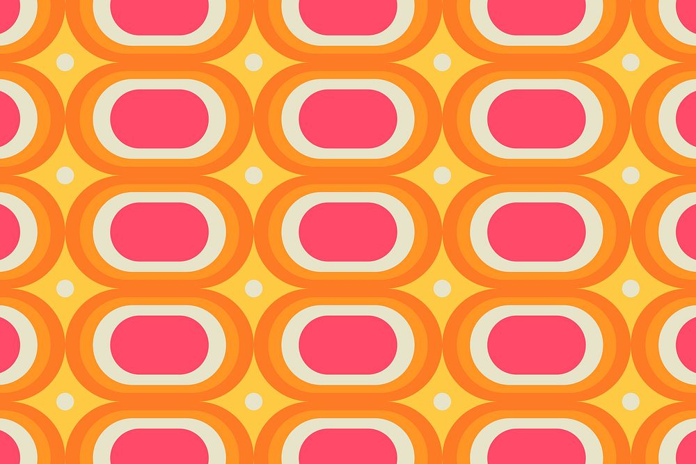 Geometric background, retro oval shape design psd