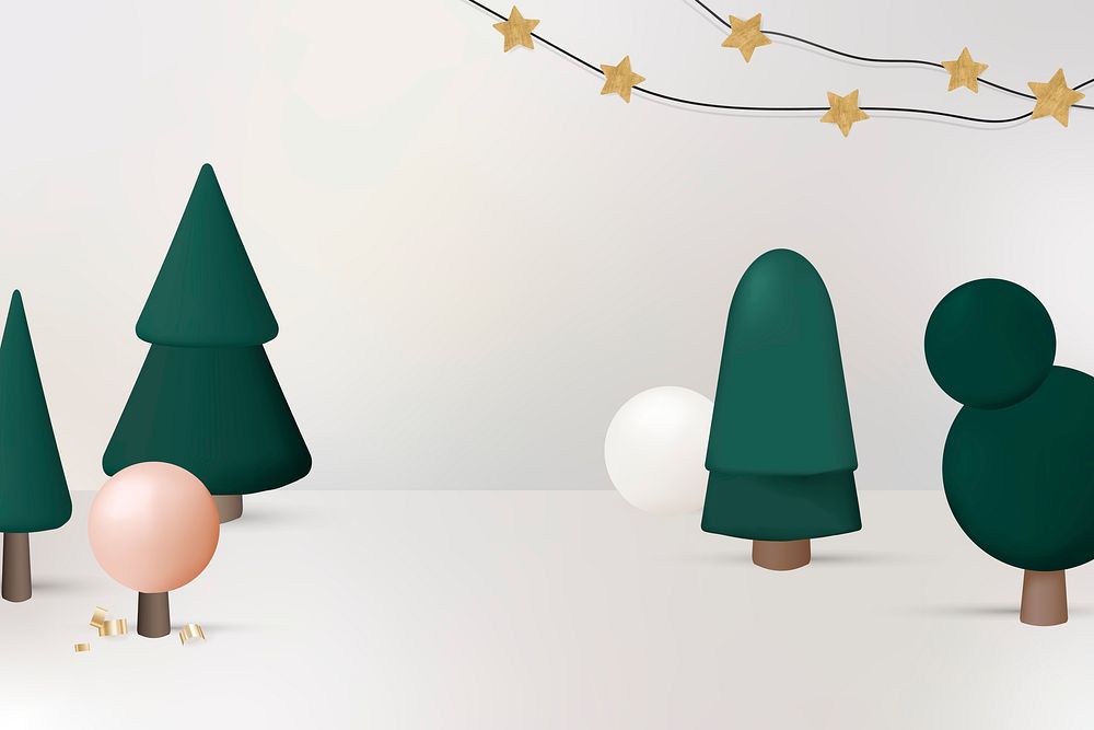 Cute 3D Christmas background, festive design psd
