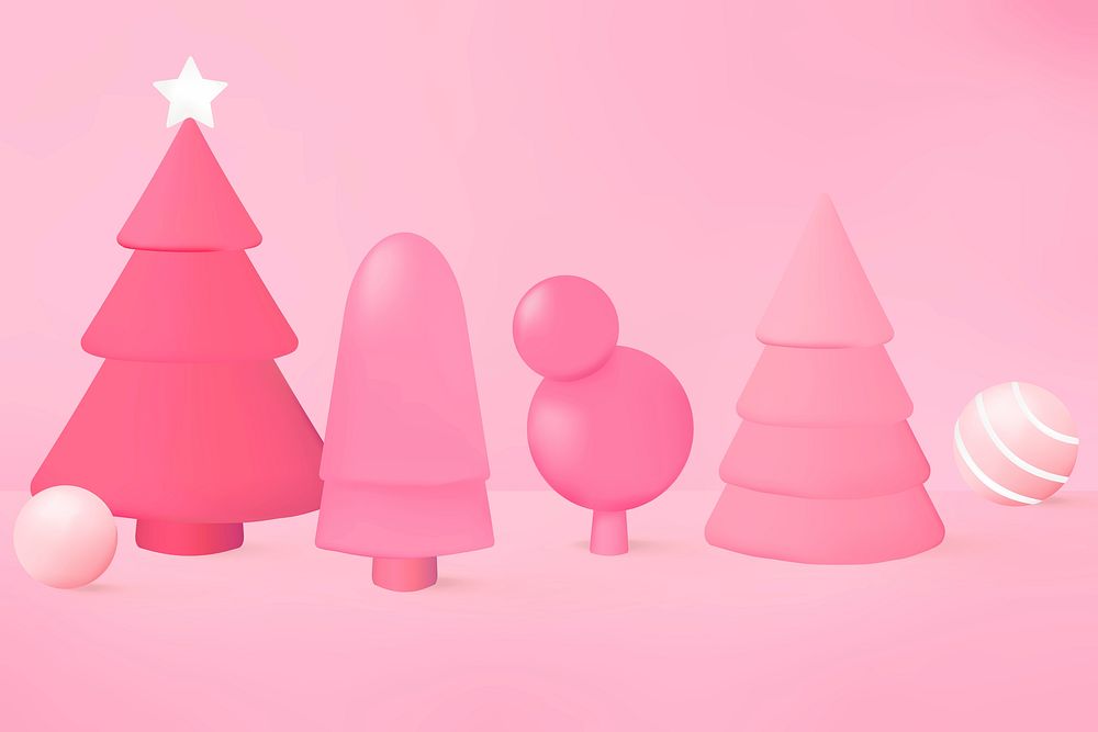 Xmas background, pink festive 3D design, season&rsquo;s greetings psd