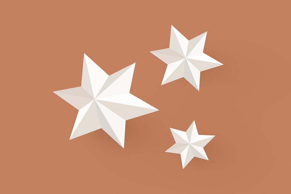 White 3D Christmas star, festive ornament vector