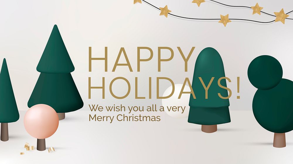 Happy holidays presentation template, Christmas tree psd