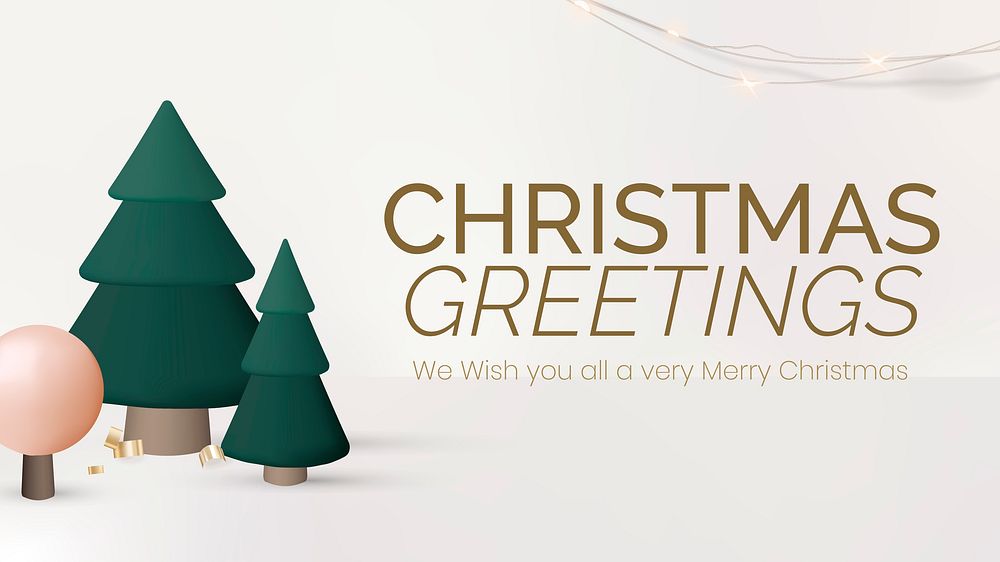 Christmas greetings presentation template, winter graphic vector