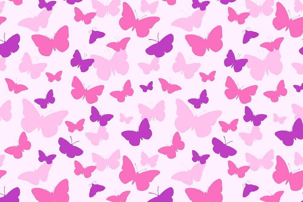 Pink butterfly pattern background, feminine design