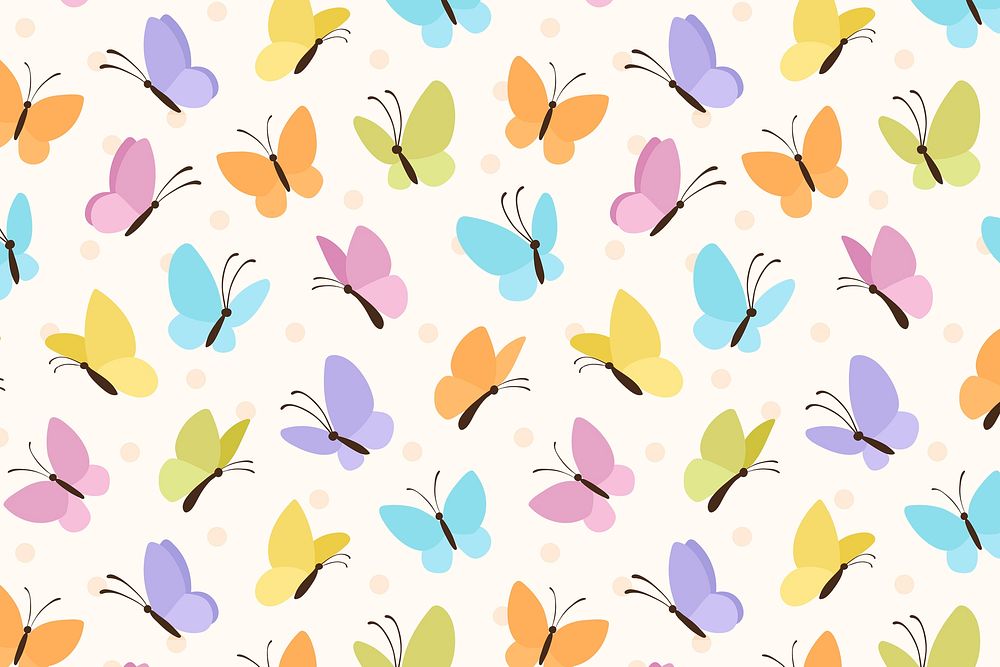 Colorful butterfly cute background pattern